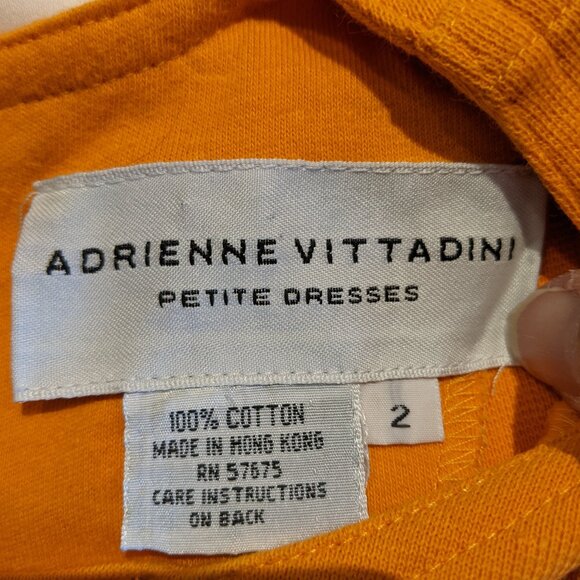 Adrienne Vittadini Petite Cotton Tangerine Orange Dress Size 2 - Picture 6 of 9
